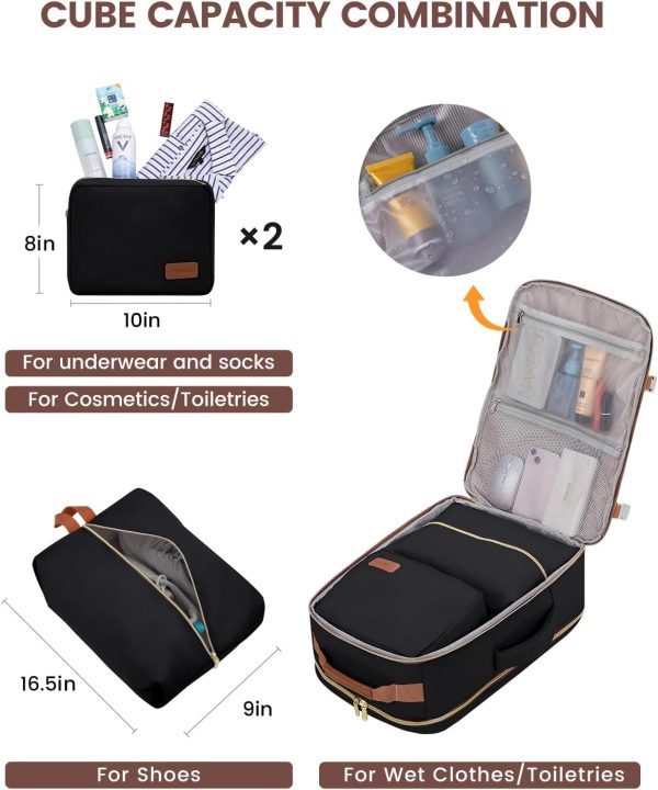 LOVEVOOK 40L Travel Backpack for Women & Men, Large Carry on Backpack for Airplanes with 3 Packing Cubes, TSA Personal Item Travel Bag fits 17" Laptop, Waterproof Weekender Essentials Airline Approved - Image 59