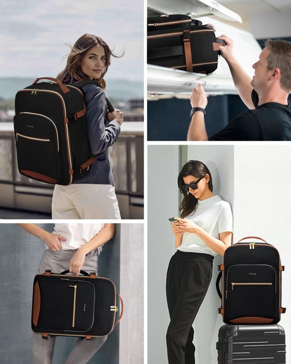 LOVEVOOK 40L Travel Backpack for Women & Men, Large Carry on Backpack for Airplanes with 3 Packing Cubes, TSA Personal Item Travel Bag fits 17" Laptop, Waterproof Weekender Essentials Airline Approved - Image 60