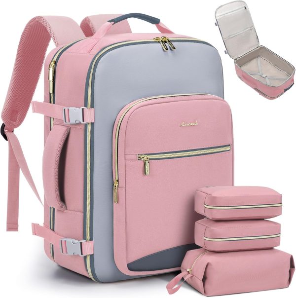 LOVEVOOK 40L Travel Backpack for Women & Men, Large Carry on Backpack for Airplanes with 3 Packing Cubes, TSA Personal Item Travel Bag fits 17" Laptop, Waterproof Weekender Essentials Airline Approved - Image 67