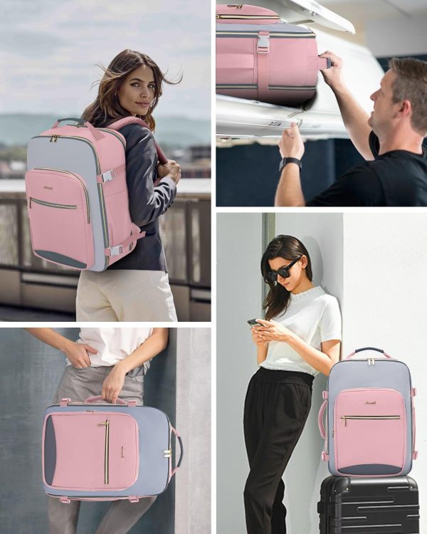 LOVEVOOK 40L Travel Backpack for Women & Men, Large Carry on Backpack for Airplanes with 3 Packing Cubes, TSA Personal Item Travel Bag fits 17" Laptop, Waterproof Weekender Essentials Airline Approved - Image 72