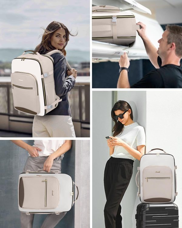 LOVEVOOK 40L Travel Backpack for Women & Men, Large Carry on Backpack for Airplanes with 3 Packing Cubes, TSA Personal Item Travel Bag fits 17" Laptop, Waterproof Weekender Essentials Airline Approved - Image 77
