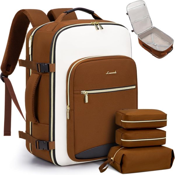 LOVEVOOK 40L Travel Backpack for Women & Men, Large Carry on Backpack for Airplanes with 3 Packing Cubes, TSA Personal Item Travel Bag fits 17" Laptop, Waterproof Weekender Essentials Airline Approved - Image 84