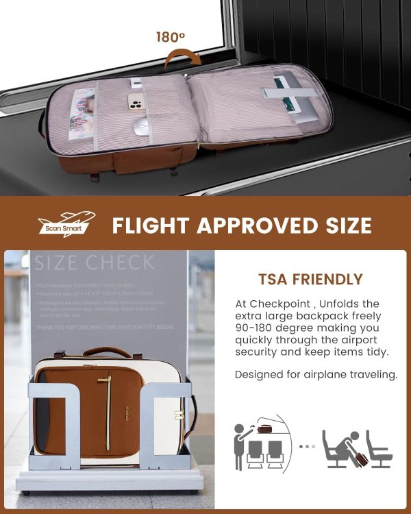 LOVEVOOK 40L Travel Backpack for Women & Men, Large Carry on Backpack for Airplanes with 3 Packing Cubes, TSA Personal Item Travel Bag fits 17" Laptop, Waterproof Weekender Essentials Airline Approved - Image 85