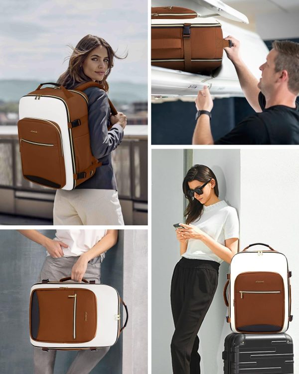 LOVEVOOK 40L Travel Backpack for Women & Men, Large Carry on Backpack for Airplanes with 3 Packing Cubes, TSA Personal Item Travel Bag fits 17" Laptop, Waterproof Weekender Essentials Airline Approved - Image 89