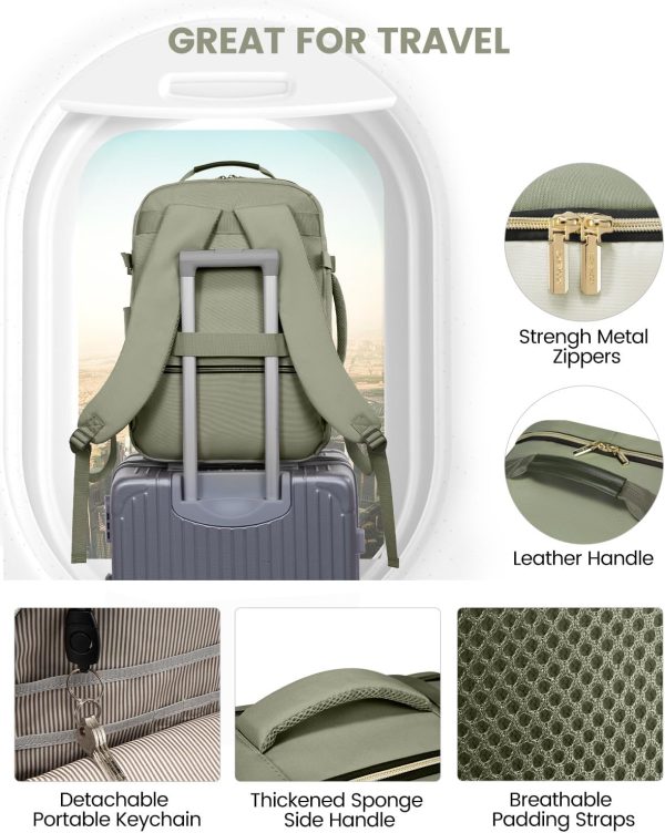 LOVEVOOK 40L Travel Backpack for Women & Men, Large Carry on Backpack for Airplanes with 3 Packing Cubes, TSA Personal Item Travel Bag fits 17" Laptop, Waterproof Weekender Essentials Airline Approved - Image 100