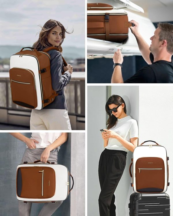 LOVEVOOK 40L Travel Backpack for Women & Men, Large Carry on Backpack for Airplanes with 3 Packing Cubes, TSA Personal Item Travel Bag fits 17" Laptop, Waterproof Weekender Essentials Airline Approved - Image 103