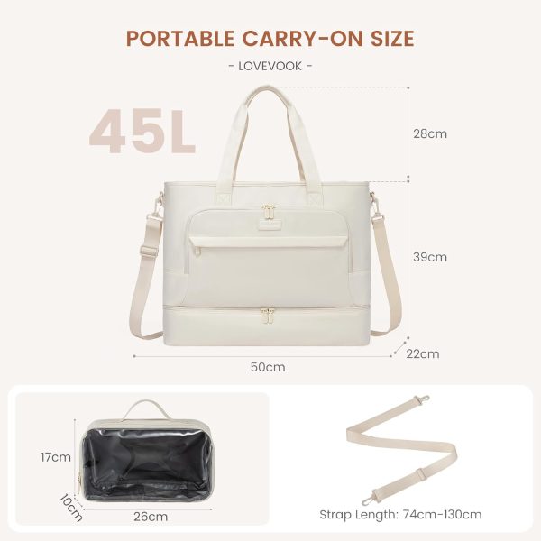 LOVEVOOK Weekender Bags for Women Travel, Large Personal Item Travel Overnight Bag, Carry on Duffle Bags with Shoe Compartment, Toiletry Bag, Wet Pocket, for Airplane, Hospital Labor Delivery - Image 14