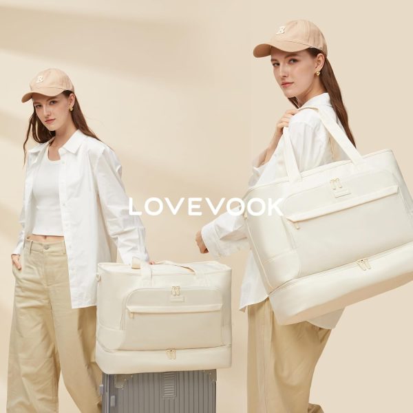 LOVEVOOK Weekender Bags for Women Travel, Large Personal Item Travel Overnight Bag, Carry on Duffle Bags with Shoe Compartment, Toiletry Bag, Wet Pocket, for Airplane, Hospital Labor Delivery - Image 16