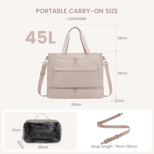 LOVEVOOK Weekender Bags for Women Travel, Large Personal Item Travel Overnight Bag, Carry on Duffle Bags with Shoe Compartment, Toiletry Bag, Wet Pocket, for Airplane, Hospital Labor Delivery - Image 22