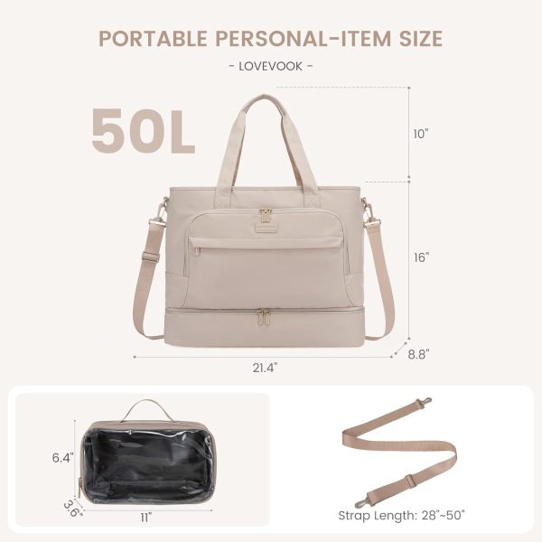 LOVEVOOK Weekender Bags for Women Travel, Large Personal Item Travel Overnight Bag, Carry on Duffle Bags with Shoe Compartment, Toiletry Bag, Wet Pocket, for Airplane, Hospital Labor Delivery - Image 25