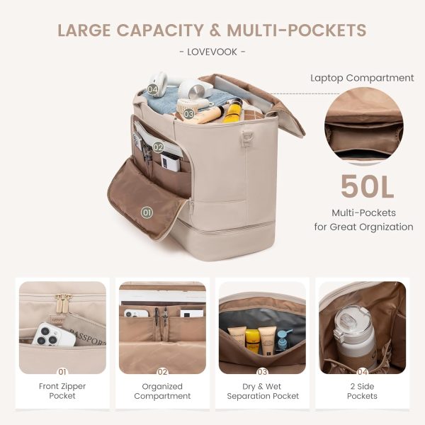 LOVEVOOK Weekender Bags for Women Travel, Large Personal Item Travel Overnight Bag, Carry on Duffle Bags with Shoe Compartment, Toiletry Bag, Wet Pocket, for Airplane, Hospital Labor Delivery - Image 26