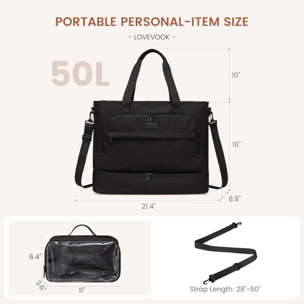 LOVEVOOK Weekender Bags for Women Travel, Large Personal Item Travel Overnight Bag, Carry on Duffle Bags with Shoe Compartment, Toiletry Bag, Wet Pocket, for Airplane, Hospital Labor Delivery - Image 28