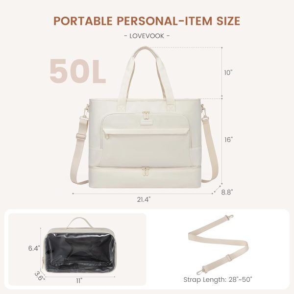 LOVEVOOK Weekender Bags for Women Travel, Large Personal Item Travel Overnight Bag, Carry on Duffle Bags with Shoe Compartment, Toiletry Bag, Wet Pocket, for Airplane, Hospital Labor Delivery - Image 30