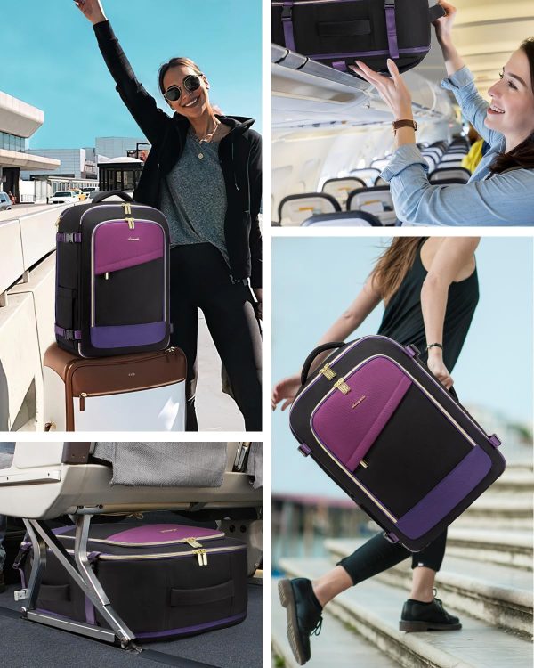 LOVEVOOK Travel Backpack for Women, 40L Carry On Backpack Flight Approved, Large Personal Item Bag Fits 17 inch Laptop, TSA Approved Luggage with 3 Packing Cubes,Waterproof Weekender Gym Daypack - Image 21