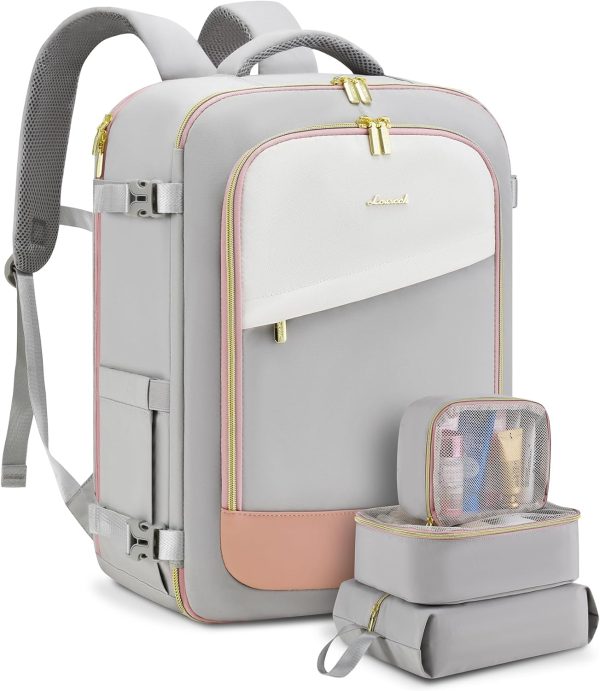 LOVEVOOK Travel Backpack for Women, 40L Carry On Backpack Flight Approved, Large Personal Item Bag Fits 17 inch Laptop, TSA Approved Luggage with 3 Packing Cubes,Waterproof Weekender Gym Daypack - Image 29
