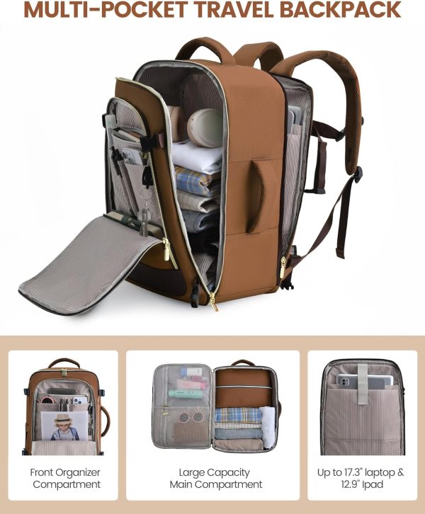 LOVEVOOK Travel Backpack for Women, 40L Carry On Backpack Flight Approved, Large Personal Item Bag Fits 17 inch Laptop, TSA Approved Luggage with 3 Packing Cubes,Waterproof Weekender Gym Daypack - Image 46