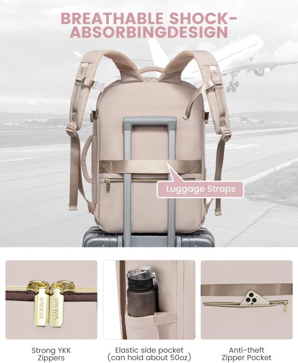 LOVEVOOK Travel Backpack for Women, 40L Carry On Backpack Flight Approved, Large Personal Item Bag Fits 17 inch Laptop, TSA Approved Luggage with 3 Packing Cubes,Waterproof Weekender Gym Daypack - Image 55
