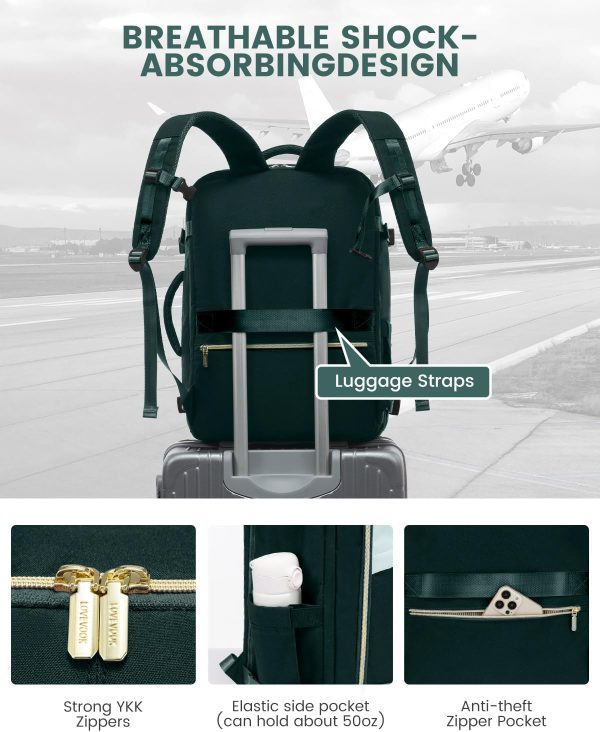 LOVEVOOK Travel Backpack for Women, 40L Carry On Backpack Flight Approved, Large Personal Item Bag Fits 17 inch Laptop, TSA Approved Luggage with 3 Packing Cubes,Waterproof Weekender Gym Daypack - Image 69