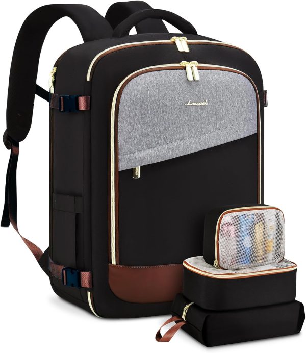 LOVEVOOK Travel Backpack for Women, 40L Carry On Backpack Flight Approved, Large Personal Item Bag Fits 17 inch Laptop, TSA Approved Luggage with 3 Packing Cubes,Waterproof Weekender Gym Daypack - Image 82