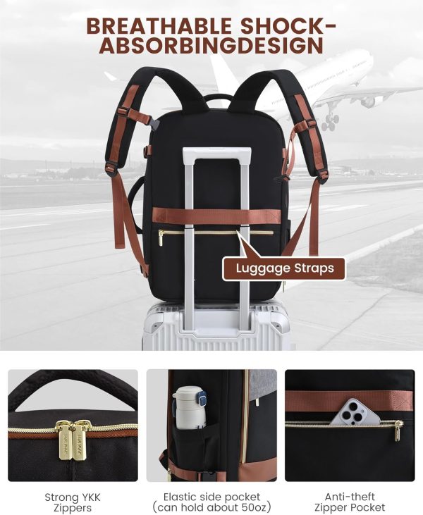 LOVEVOOK Travel Backpack for Women, 40L Carry On Backpack Flight Approved, Large Personal Item Bag Fits 17 inch Laptop, TSA Approved Luggage with 3 Packing Cubes,Waterproof Weekender Gym Daypack - Image 87