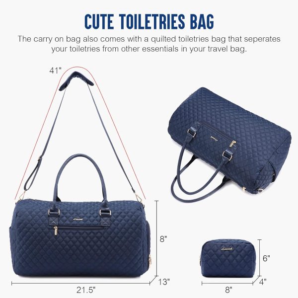 LOVEVOOK Travel Duffle Bag, Weekender Bag for Women with Toiletry Bag, Carry on Overnight Bag with Shoe Compartment, Gym Duffel Bag with Wet Pocket, Mommy Hospital Bags for Labor and Delivery - Image 11