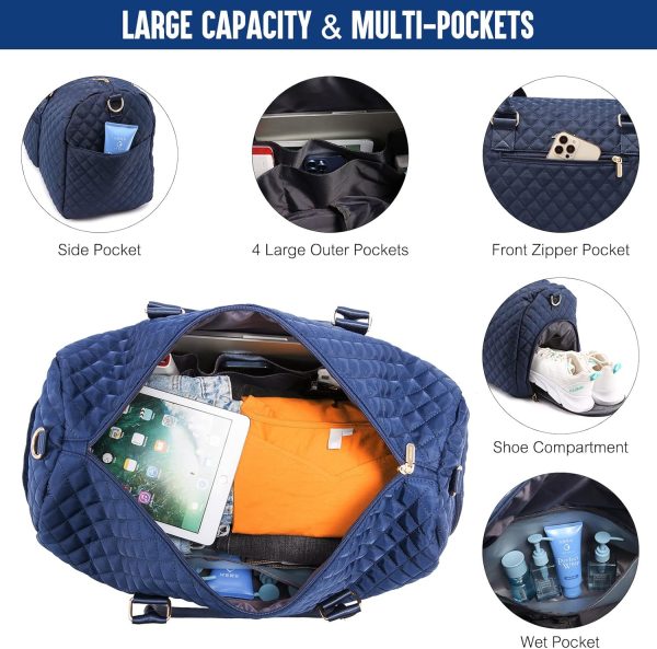 LOVEVOOK Travel Duffle Bag, Weekender Bag for Women with Toiletry Bag, Carry on Overnight Bag with Shoe Compartment, Gym Duffel Bag with Wet Pocket, Mommy Hospital Bags for Labor and Delivery - Image 12