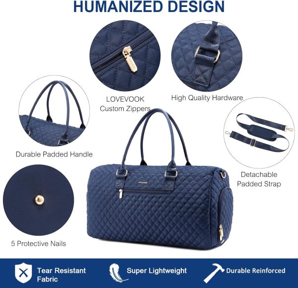 LOVEVOOK Travel Duffle Bag, Weekender Bag for Women with Toiletry Bag, Carry on Overnight Bag with Shoe Compartment, Gym Duffel Bag with Wet Pocket, Mommy Hospital Bags for Labor and Delivery - Image 14
