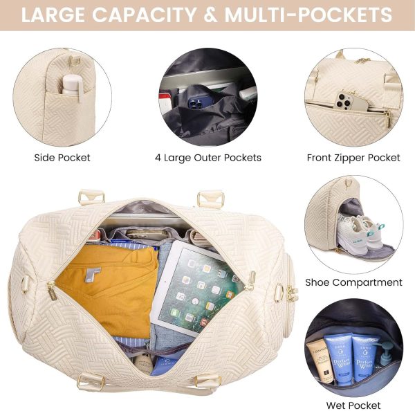 LOVEVOOK Travel Duffle Bag, Weekender Bag for Women with Toiletry Bag, Carry on Overnight Bag with Shoe Compartment, Gym Duffel Bag with Wet Pocket, Mommy Hospital Bags for Labor and Delivery - Image 18