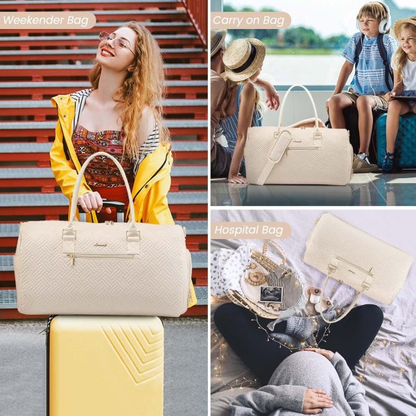 LOVEVOOK Travel Duffle Bag, Weekender Bag for Women with Toiletry Bag, Carry on Overnight Bag with Shoe Compartment, Gym Duffel Bag with Wet Pocket, Mommy Hospital Bags for Labor and Delivery - Image 21