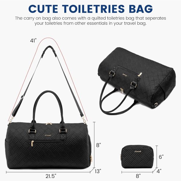 LOVEVOOK Travel Duffle Bag, Weekender Bag for Women with Toiletry Bag, Carry on Overnight Bag with Shoe Compartment, Gym Duffel Bag with Wet Pocket, Mommy Hospital Bags for Labor and Delivery - Image 23