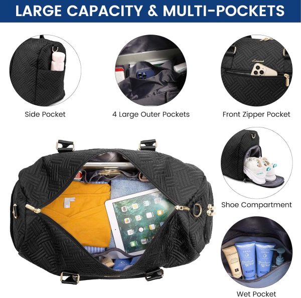 LOVEVOOK Travel Duffle Bag, Weekender Bag for Women with Toiletry Bag, Carry on Overnight Bag with Shoe Compartment, Gym Duffel Bag with Wet Pocket, Mommy Hospital Bags for Labor and Delivery - Image 24