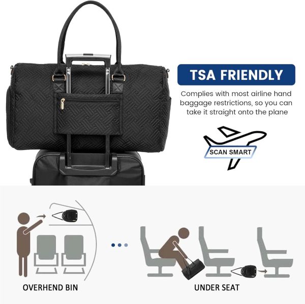 LOVEVOOK Travel Duffle Bag, Weekender Bag for Women with Toiletry Bag, Carry on Overnight Bag with Shoe Compartment, Gym Duffel Bag with Wet Pocket, Mommy Hospital Bags for Labor and Delivery - Image 26