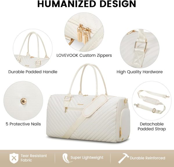 LOVEVOOK Travel Duffle Bag, Weekender Bag for Women with Toiletry Bag, Carry on Overnight Bag with Shoe Compartment, Gym Duffel Bag with Wet Pocket, Mommy Hospital Bags for Labor and Delivery - Image 32