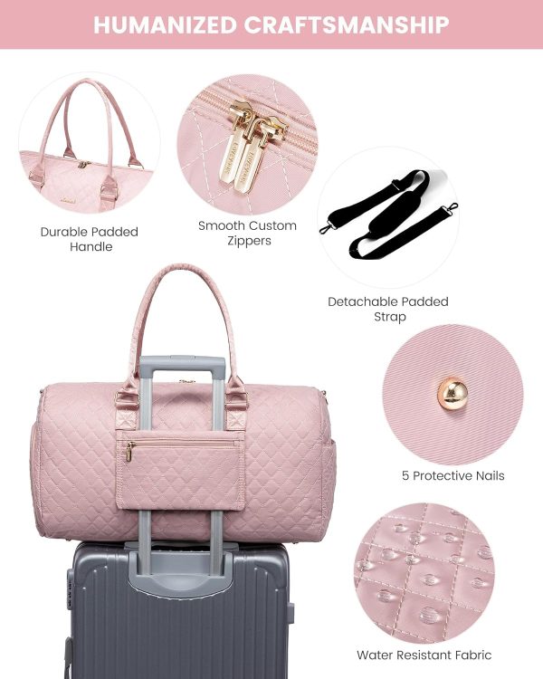 LOVEVOOK Travel Duffle Bag, Weekender Bag for Women with Toiletry Bag, Carry on Overnight Bag with Shoe Compartment, Gym Duffel Bag with Wet Pocket, Mommy Hospital Bags for Labor and Delivery - Image 40