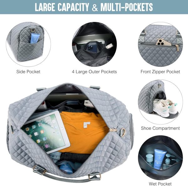 LOVEVOOK Travel Duffle Bag, Weekender Bag for Women with Toiletry Bag, Carry on Overnight Bag with Shoe Compartment, Gym Duffel Bag with Wet Pocket, Mommy Hospital Bags for Labor and Delivery - Image 44