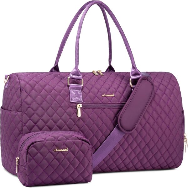 LOVEVOOK Travel Duffle Bag, Weekender Bag for Women with Toiletry Bag, Carry on Overnight Bag with Shoe Compartment, Gym Duffel Bag with Wet Pocket, Mommy Hospital Bags for Labor and Delivery - Image 48