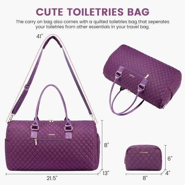 LOVEVOOK Travel Duffle Bag, Weekender Bag for Women with Toiletry Bag, Carry on Overnight Bag with Shoe Compartment, Gym Duffel Bag with Wet Pocket, Mommy Hospital Bags for Labor and Delivery - Image 49