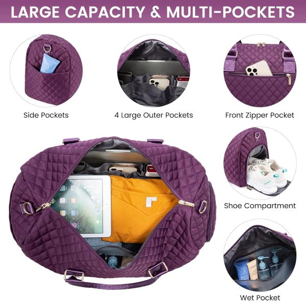 LOVEVOOK Travel Duffle Bag, Weekender Bag for Women with Toiletry Bag, Carry on Overnight Bag with Shoe Compartment, Gym Duffel Bag with Wet Pocket, Mommy Hospital Bags for Labor and Delivery - Image 50