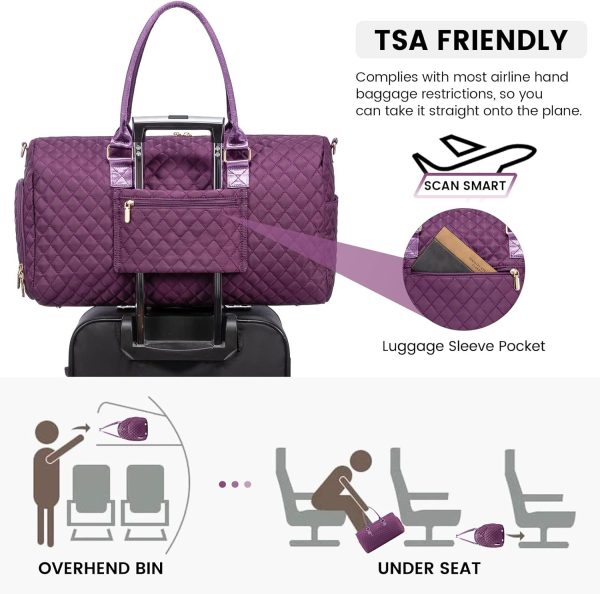 LOVEVOOK Travel Duffle Bag, Weekender Bag for Women with Toiletry Bag, Carry on Overnight Bag with Shoe Compartment, Gym Duffel Bag with Wet Pocket, Mommy Hospital Bags for Labor and Delivery - Image 51