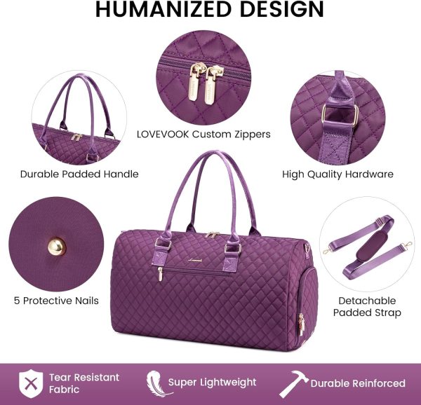 LOVEVOOK Travel Duffle Bag, Weekender Bag for Women with Toiletry Bag, Carry on Overnight Bag with Shoe Compartment, Gym Duffel Bag with Wet Pocket, Mommy Hospital Bags for Labor and Delivery - Image 52