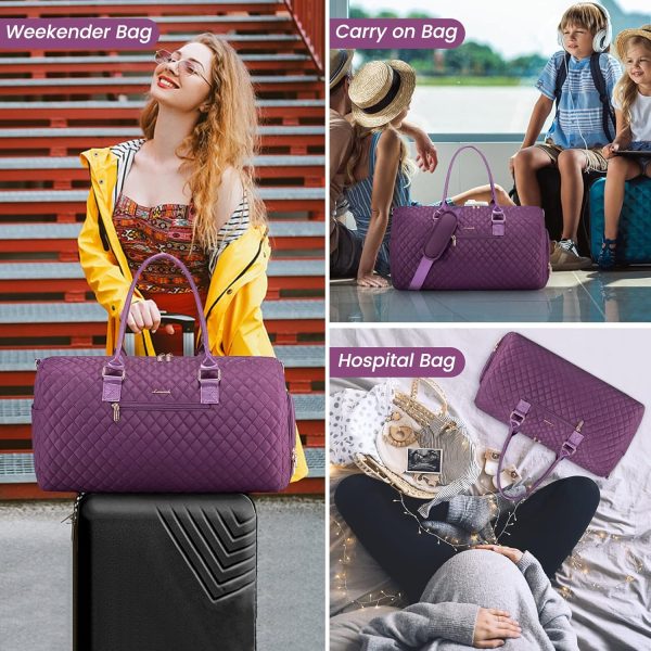 LOVEVOOK Travel Duffle Bag, Weekender Bag for Women with Toiletry Bag, Carry on Overnight Bag with Shoe Compartment, Gym Duffel Bag with Wet Pocket, Mommy Hospital Bags for Labor and Delivery - Image 53