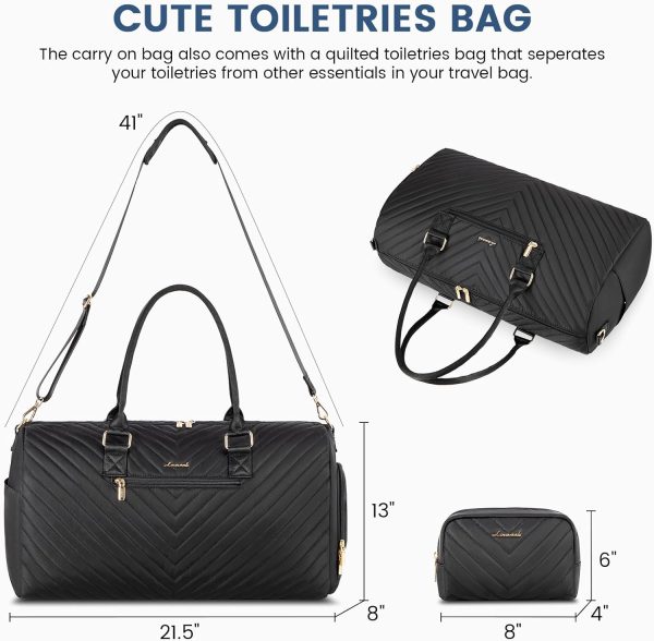 LOVEVOOK Travel Duffle Bag, Weekender Bag for Women with Toiletry Bag, Carry on Overnight Bag with Shoe Compartment, Gym Duffel Bag with Wet Pocket, Mommy Hospital Bags for Labor and Delivery - Image 55