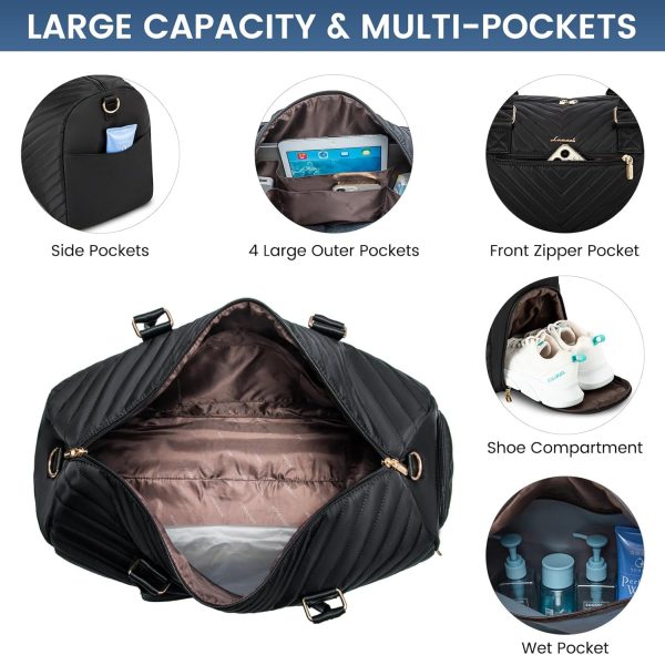 LOVEVOOK Travel Duffle Bag, Weekender Bag for Women with Toiletry Bag, Carry on Overnight Bag with Shoe Compartment, Gym Duffel Bag with Wet Pocket, Mommy Hospital Bags for Labor and Delivery - Image 56