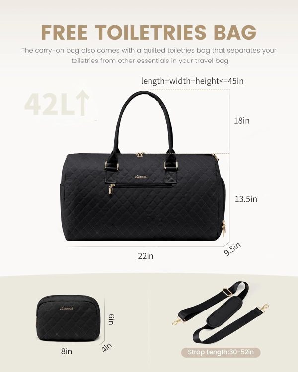 LOVEVOOK Travel Duffle Bag, Weekender Bag for Women with Toiletry Bag, Carry on Overnight Bag with Shoe Compartment, Gym Duffel Bag with Wet Pocket, Mommy Hospital Bags for Labor and Delivery - Image 61