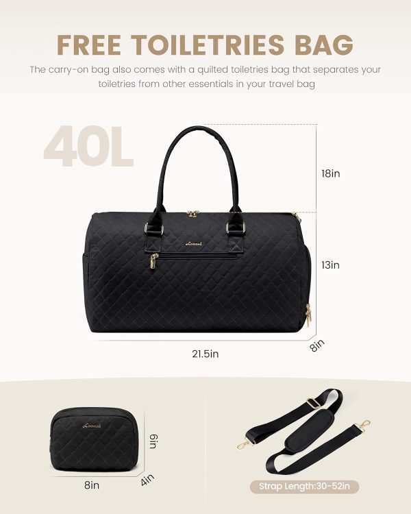 LOVEVOOK Travel Duffle Bag, Weekender Bag for Women with Toiletry Bag, Carry on Overnight Bag with Shoe Compartment, Gym Duffel Bag with Wet Pocket, Mommy Hospital Bags for Labor and Delivery - Image 69