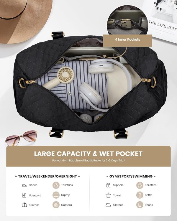 LOVEVOOK Travel Duffle Bag, Weekender Bag for Women with Toiletry Bag, Carry on Overnight Bag with Shoe Compartment, Gym Duffel Bag with Wet Pocket, Mommy Hospital Bags for Labor and Delivery - Image 70