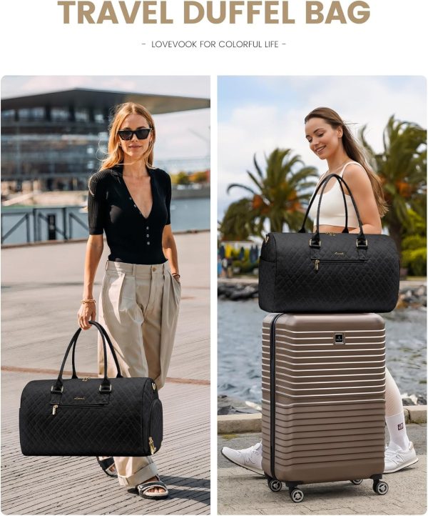 LOVEVOOK Travel Duffle Bag, Weekender Bag for Women with Toiletry Bag, Carry on Overnight Bag with Shoe Compartment, Gym Duffel Bag with Wet Pocket, Mommy Hospital Bags for Labor and Delivery - Image 73