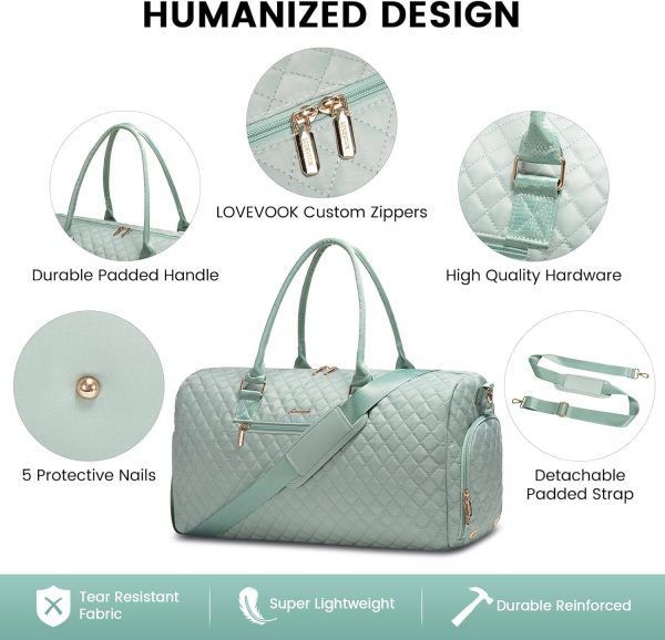 LOVEVOOK Travel Duffle Bag, Weekender Bag for Women with Toiletry Bag, Carry on Overnight Bag with Shoe Compartment, Gym Duffel Bag with Wet Pocket, Mommy Hospital Bags for Labor and Delivery - Image 80