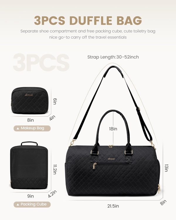 LOVEVOOK Travel Duffle Bag, Weekender Bag for Women with Toiletry Bag, Carry on Overnight Bag with Shoe Compartment, Gym Duffel Bag with Wet Pocket, Mommy Hospital Bags for Labor and Delivery - Image 83