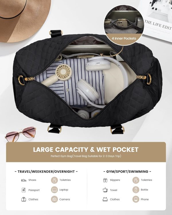 LOVEVOOK Travel Duffle Bag, Weekender Bag for Women with Toiletry Bag, Carry on Overnight Bag with Shoe Compartment, Gym Duffel Bag with Wet Pocket, Mommy Hospital Bags for Labor and Delivery - Image 84
